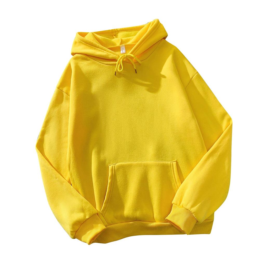 Women's Fashion Casual Solid Color Hooded Sweatshirt Loose Sports Tops Pullover