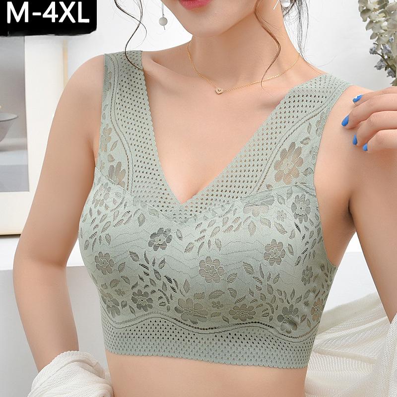 Women Breathable Lace Bras for Sexy Wire Free Top Lingerie Bralette Low Back Underwear