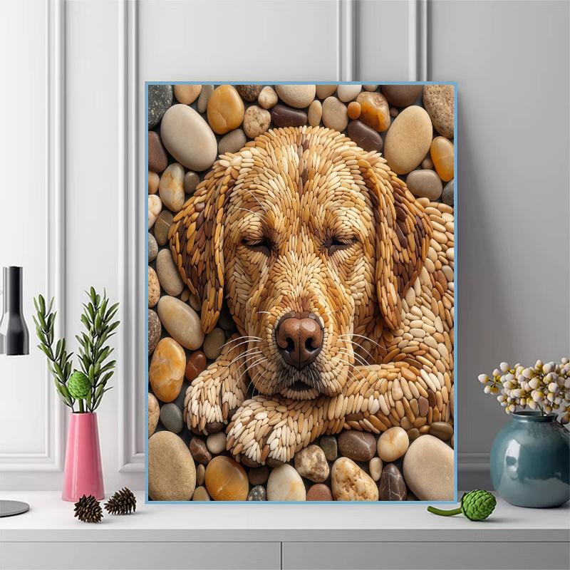 Cobblestone Dog 100% Round Full Drill 5D DIY Diamond Painting Embroidery Cross Stitch Rhinestone Décor