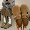 New Shoes Women Flats Round Toe Casual Sneakers Women Loafers Fur Dress Retro Slip On Woman Rubber Flock Luxury Designer Shoes