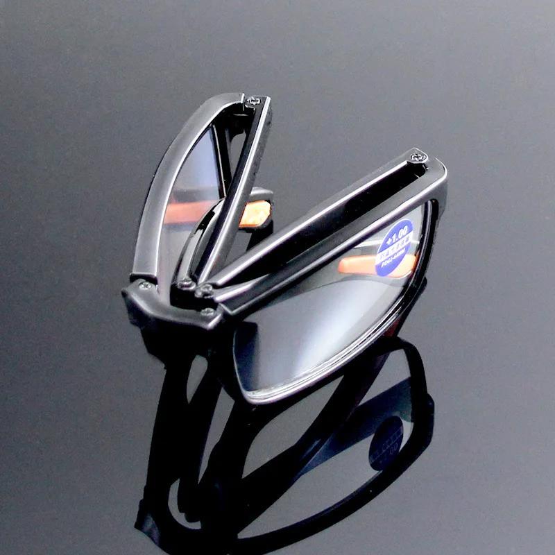 Новые модные складные очки для чтения с коробкой TR, анти-синий свет, очки для мужчин и женщин, очки для дальнего зрения, диоптрии от +1,0 до +4,0