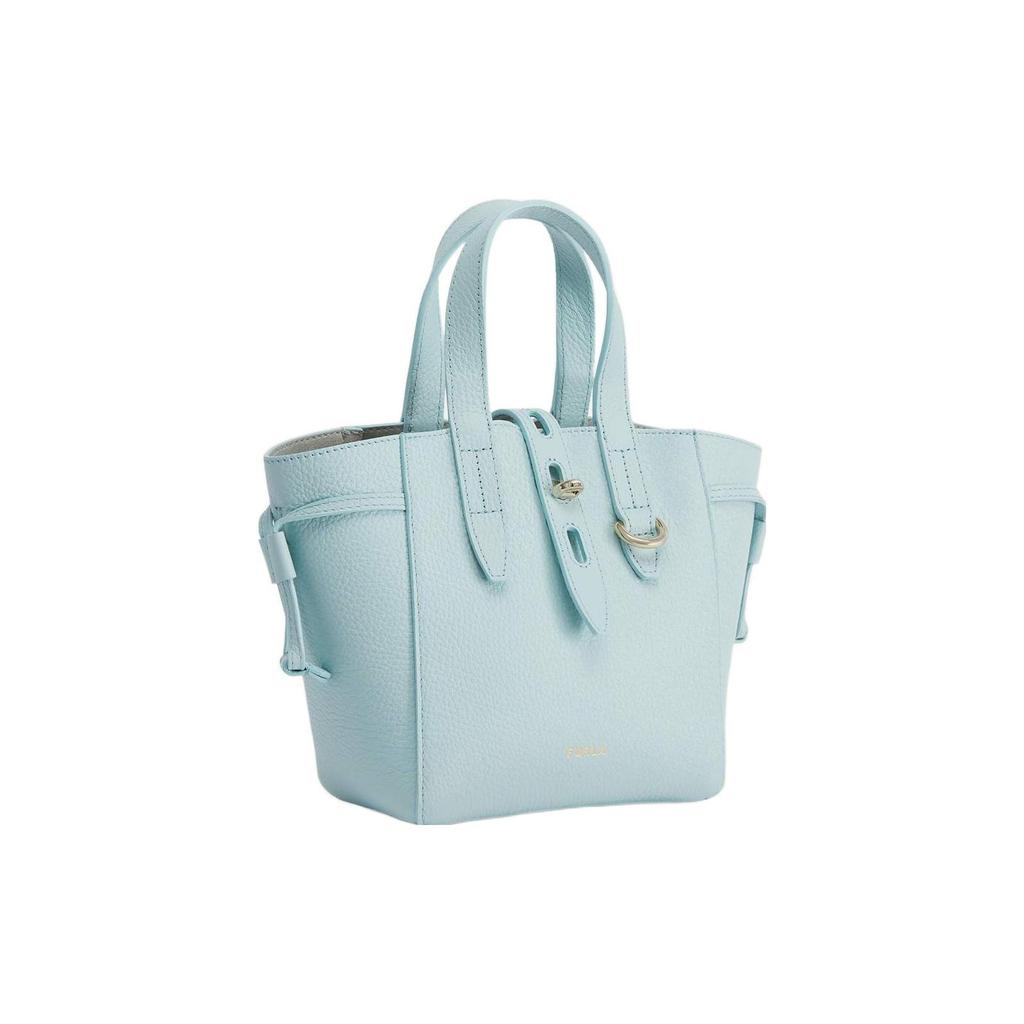 Furla Net Cow Leather Basket Bag, Shoulder Bag, Crossbody Bag, Handbag Mini Women's Mint Blue BASRFUA-HSF000-1859S