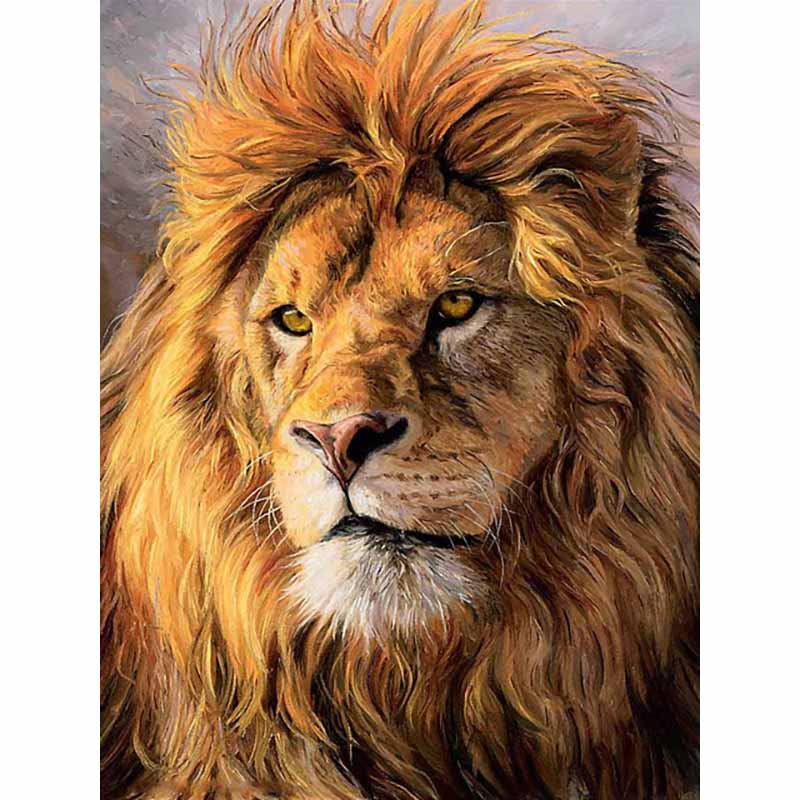 Diy Painting 5d New Diamond Lion Diamond Embroidery Animals Full Round Drill Crafts Home Decor Manual Gift