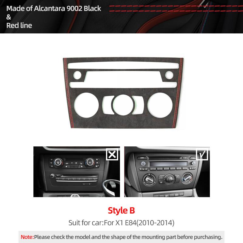 For BMW X1 E84 Made of Alcantara Car Interior Center Console Air Condition CD Panel Trim Performance Sticker Tuning Accessories