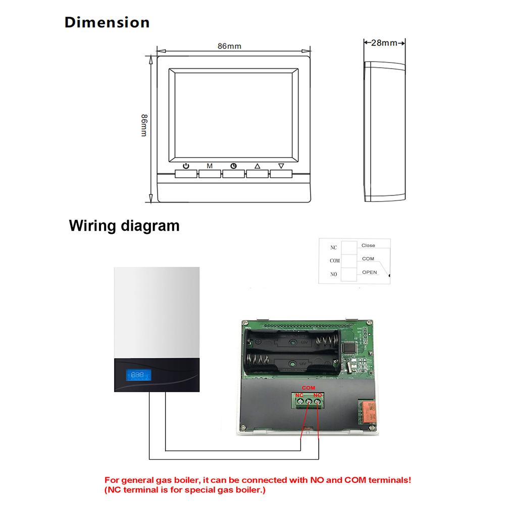 ME83 ЖК-цифровой термостат, программируемый регулятор температуры нагрева, интеллектуальный термостат для газового котла, регулятор температуры нагрева