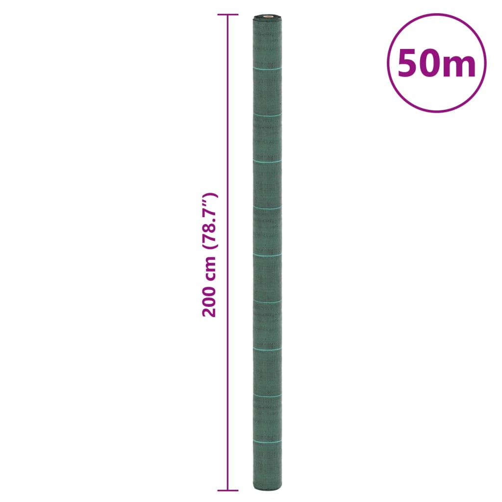 Vidaxl Agrowłóknina Antychwastowa, Zielona, 2X50 M, Pp
