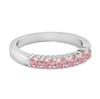 Pink CZ Half Eternity Band Women Wedding Ring - 925 Sterling Silver