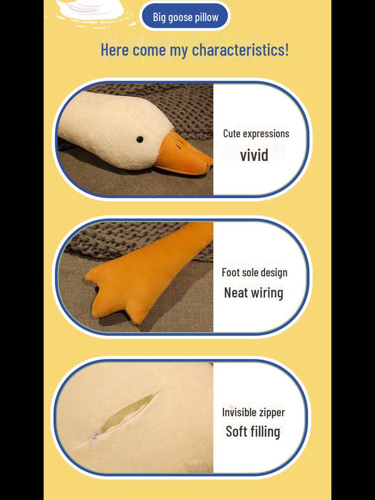 Cute White Goose Plush Toy - Perfect Sleeping Pillow & Birthday Gift for Girls