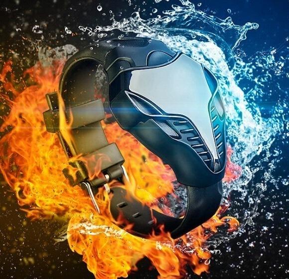 Горячий стиль, светодиодные военные часы, мужские часы, красочные силиконовые треугольные спортивные наручные часы со змеиной головой, рука