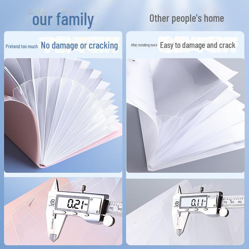 Многослойная папка-гармошка формата А4 с прозрачными вставками для организации студенческих работ