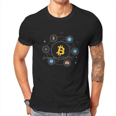 Биткойн Криптовалюта Art Love Support Футболка Новое поступление Графический унисекс Винтаж Лето Унисекс с коротким рукавом Хлопковая футболка в стиле Харадзюку Унисекс