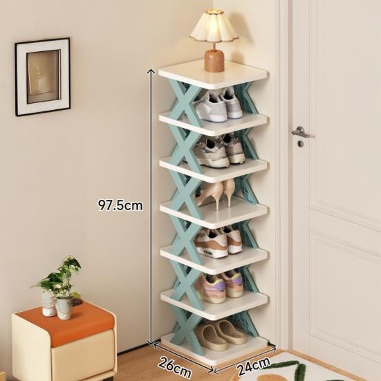 Folding Shoe Rack Storage Organizer Strong Load-bearing Simple Installation Collapsible Multi-Layer Shoes Shelf