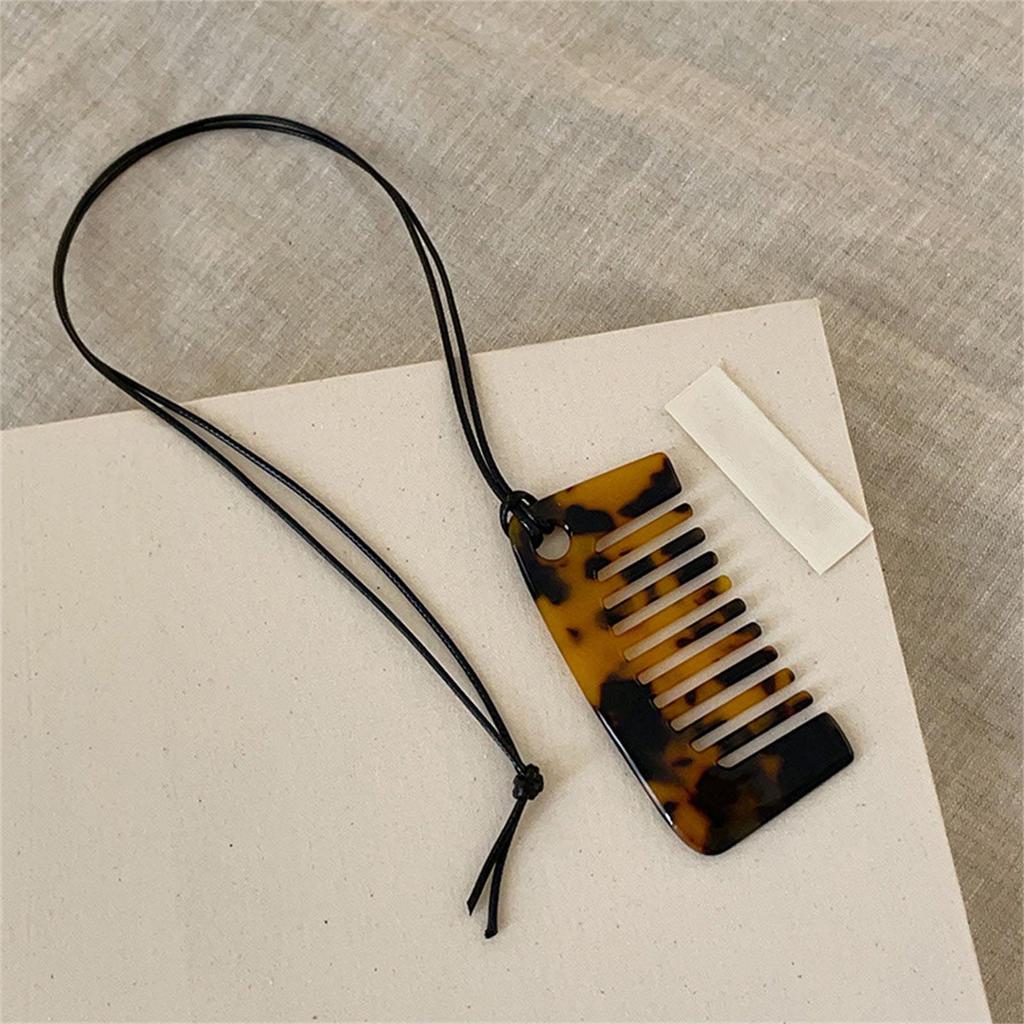 Модное ожерелье с подвеской в виде гребня для укладки, бахрома, портативное прочное акриловое ювелирное украшение, аксессуар для женщин, ежедневное использование