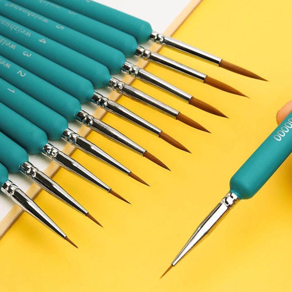 11pcs No Shedding Miniature Paint Brushes Ergonomic Handle Detailing Brush Art Student