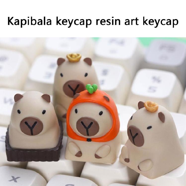 Цветные градиентные кейкапы из смолы с изображением капибары Компактный размер Легкая конструкция Для механических переключателей