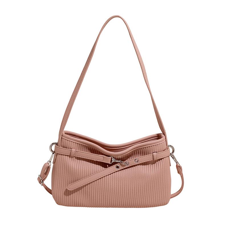 Корейская версия нишевый дизайн простая повседневная сумка через плечо женская 2025 лето новая высококачественная текстурированная сумка-мессенджер сумка-ведро