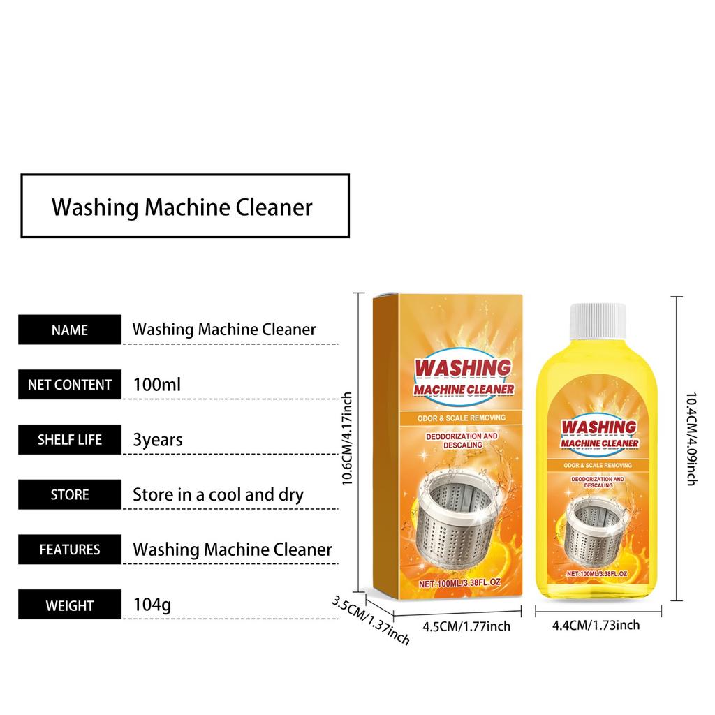 Очиститель стиральной машины; Очистка стиральной машины от накипи; Бытовые чистящие средства; Мощное удаление накипи, стерилизация, дезинфекция и устранение запахов, 100 мл,