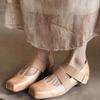 Модные Удобные Модные Одинарные Туфли Женские Нескользящая Подошва из Бычьей Жилы Квадратный Носок Низкий Каблук Обувь Большого Размера