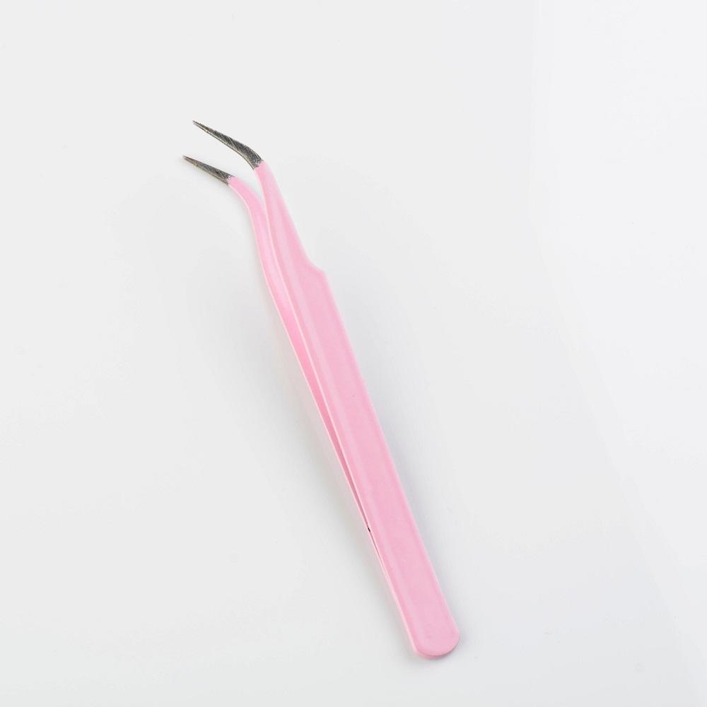 1Pc Stainless Steel Eyelash Extension Tweezers Curved Straight Lashes Tweezer Non-magnetic Eyelashes Nail Makeup Tools Wholesale