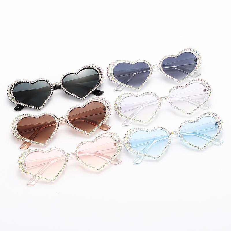 Protective Glasses  New Water Diamond Sunglasses Candy Color Design Female Eyeglasses For Women Punk Large Frame Shades