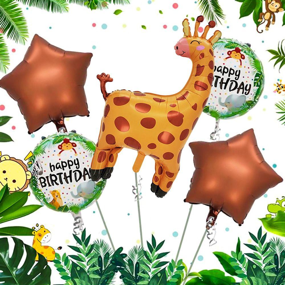 Лесные воздушные шары из алюминиевой пленки, надувные шары на тему джунглей, большие шары в виде животных, детские