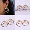 Women Metal Gold Earrings Geometric Shape Electroplated Fashion Office Looks