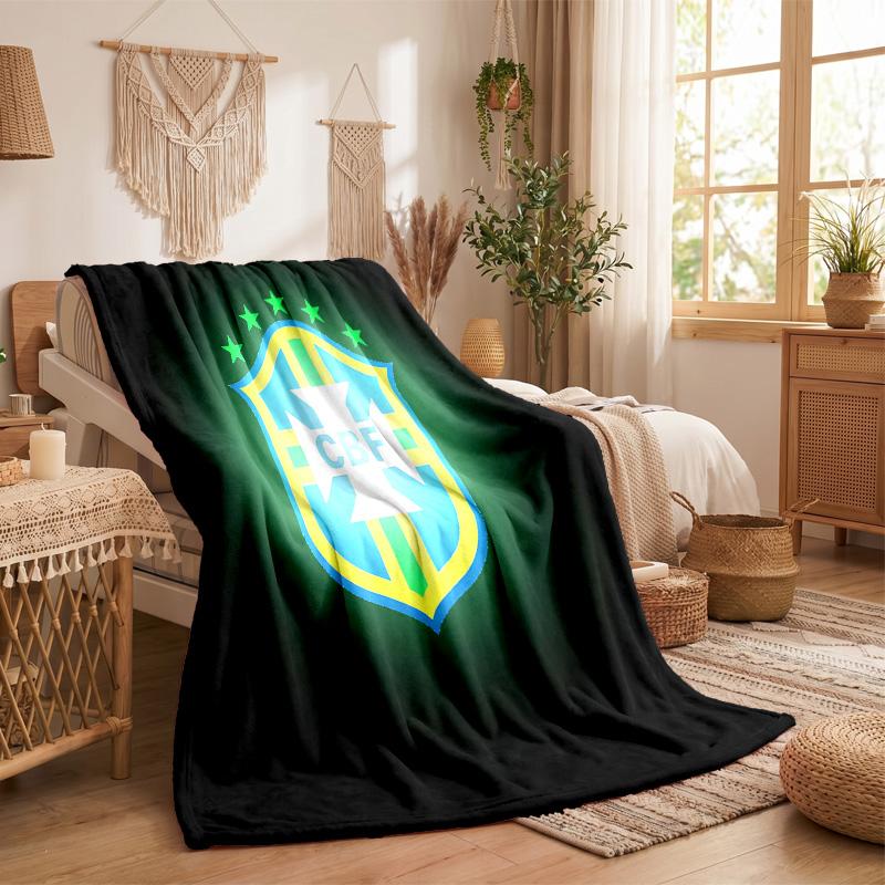 Brazil national football team Print Flannel Blanket Soft Warm Sofa Bed Throw Blanket For Home Office Bedroom