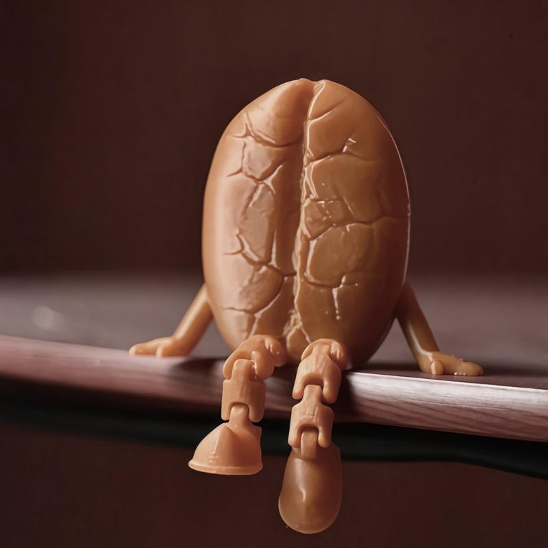 3D-печатные фигурки кофейных зерен/чашек с подвижными ножками, игрушка-фиджет, украшение для дома, офиса, рабочего стола, подарок
