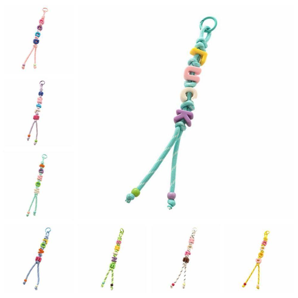 Anti-Lost Mobile Phone Lanyard Colorful Beaded Tassel Pendant Cute Acrylic Beads Keychain Gift