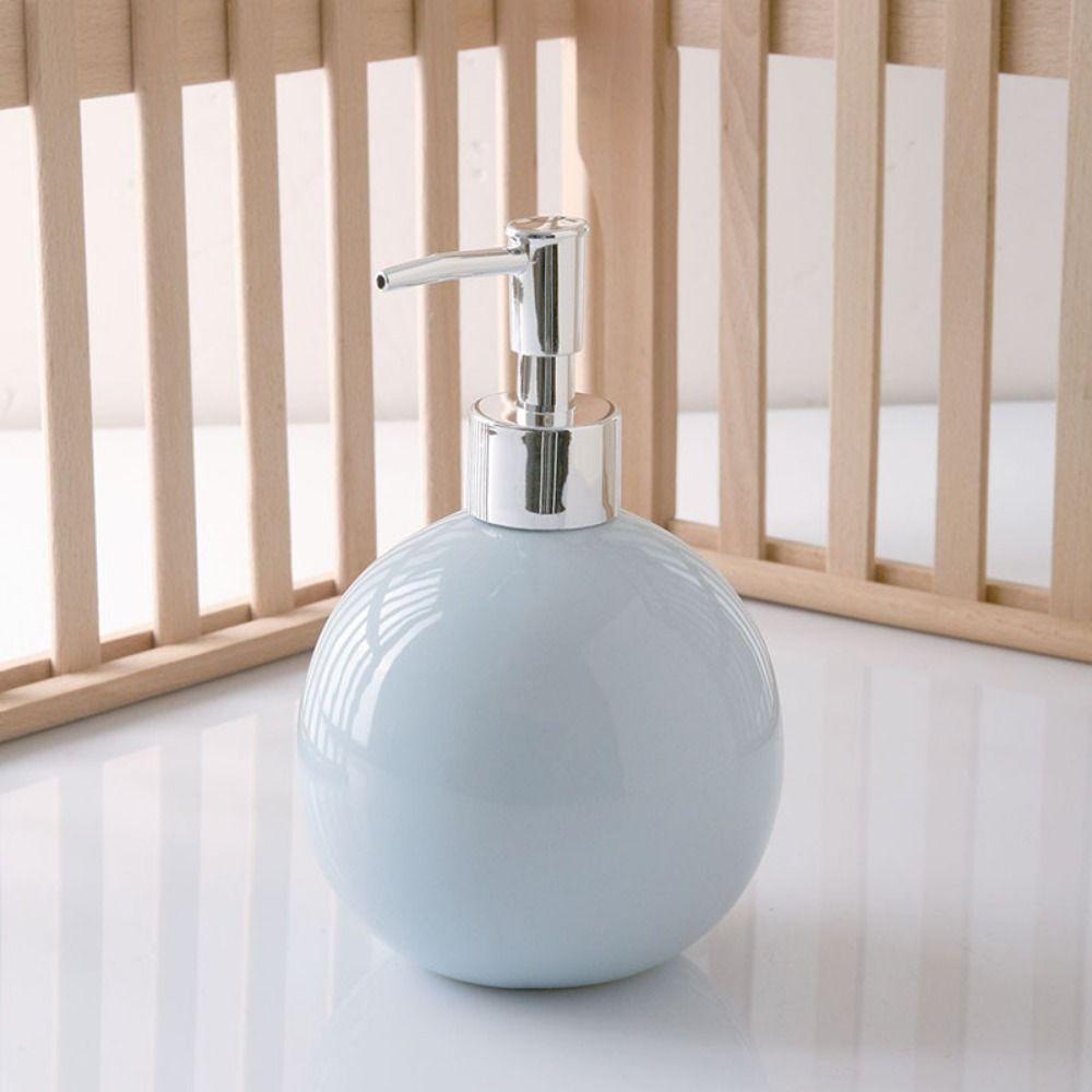 Press Type Ceramic Hand Soap Bottle Refillable Bath Lotion Pump Jar Liquid Soap Container Home