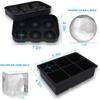 Ice Cube trays(set of 2), Silicone Sphere Ice Ball Maker with Lid and Large Square Ice Cube Molds for Whiskey Ice and Cocktails, Food Grade Silicone,