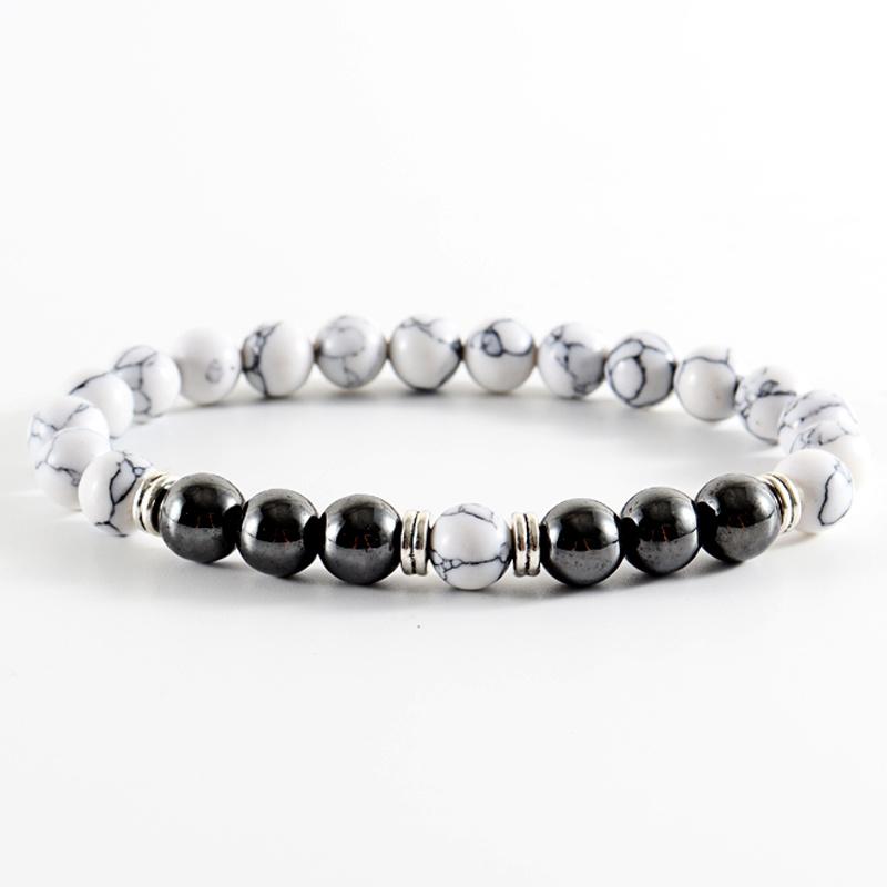 Браслет Strand для мужчин, модный, ручная работа, 8 мм, матовый браслет из гематитового камня, для мужчин, ювелирные изделия, подарок, Pulsera Hombre