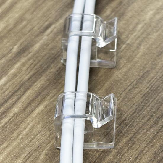 60Pcs Adhesive Cord Organizer Hooks Sticky Wire Holders Mini Size Multipurpose Transparent Cable Management Clips