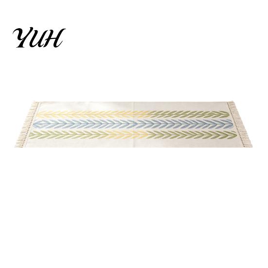Table Runner for Wedding Reception Embroidered Leaf with Tassels, Rustic Farmhouse Rectangle Tablecloth, Imitation Holiday Decor Cotton And