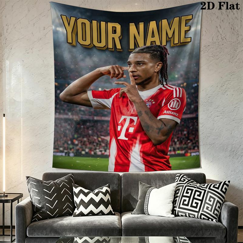 Custom Name Michael Olise Wall Tapestry Aesthetic Wall Hanging Printed Fabric Blanket Decorative Tapestries for Bedroom Living Room Home Decor