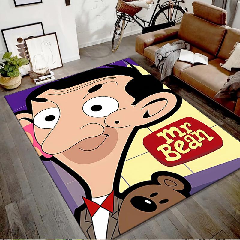 1pc Mr Bean2 Design Printed Area Rug Carpet for Bedroom Living Room Home Decor Rugs Mat Non Slip Mat Rug for Bedside