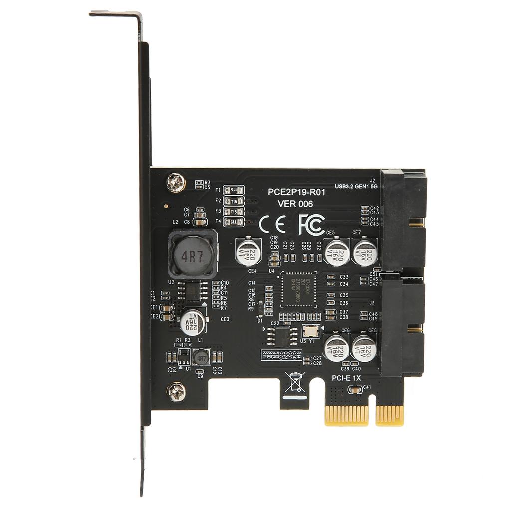Карта расширения PCIE на USB 3.2 5 Гбит/с Высокоскоростная USB3.2 Фронтальная карта расширения GEN1 Двухпортовый 19-контактный разъем Карта-переходник