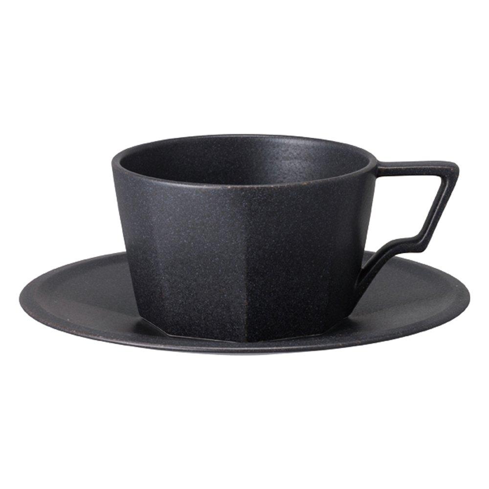 Kinto OCT Cup Saucer 300ml Black Safe 28895 & Microwave/Dishwasher