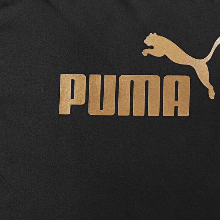 Puma Эксклюзивный Логотип Бренда Буква Пух Утки Со спущенным плечом Средней длины С длинным рукавом Пуховик Унисекс Куртка Черный 625614-51