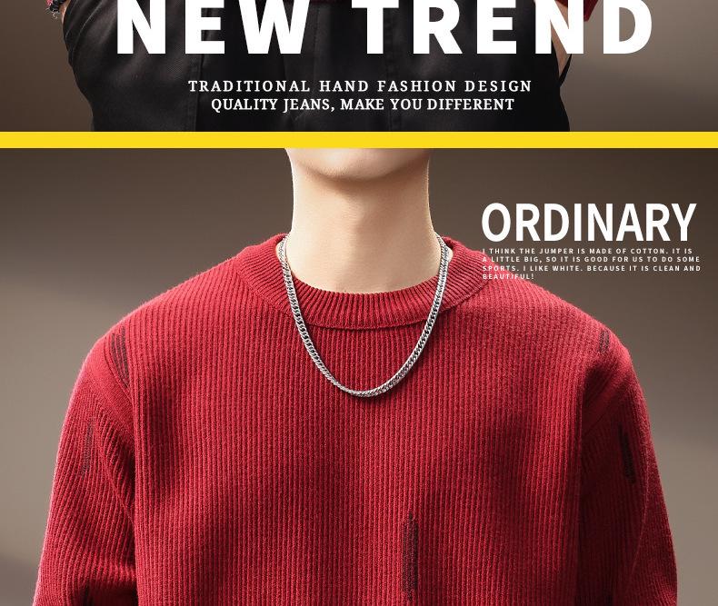 Men's Autumn Luxury Soft Knit Sweater - Versatile, Trendy & Casual Round Neck Hoodie