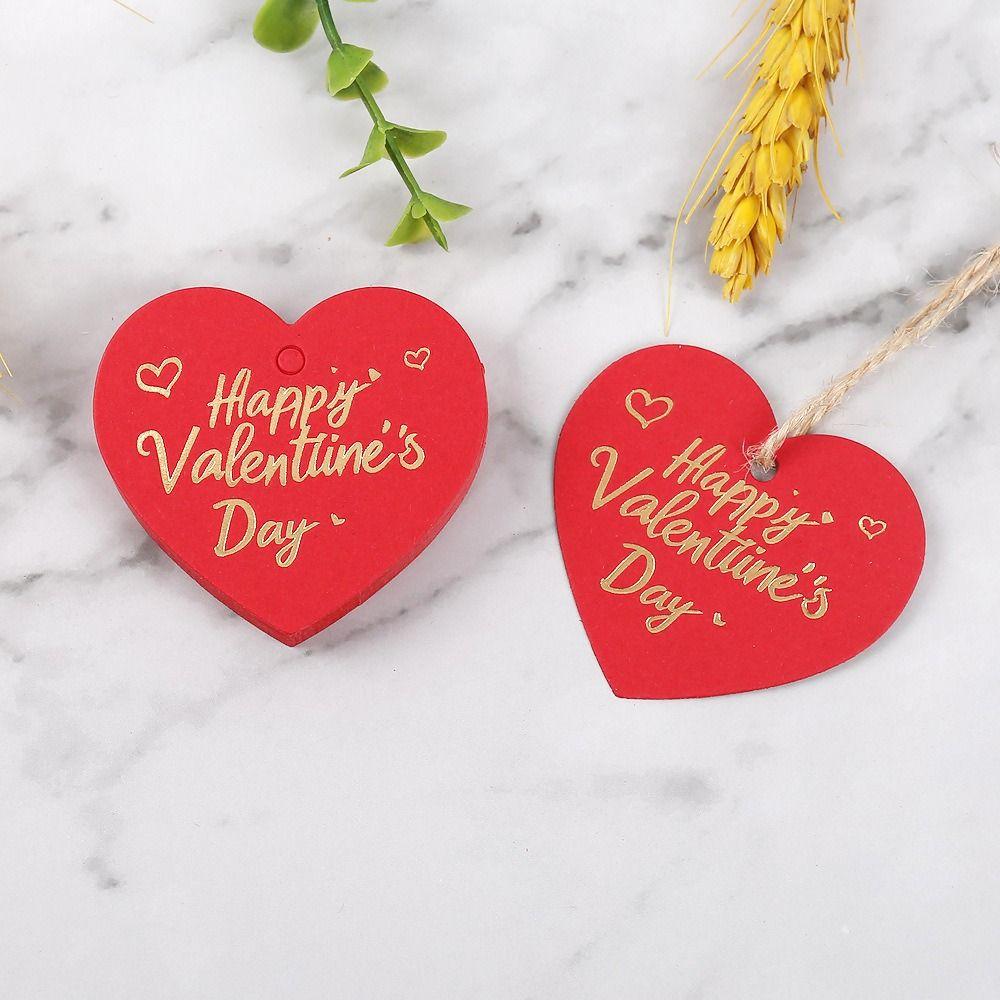 100 шт. подарочные бирки ручной работы на День святого Валентина в форме сердца подарочные этикетки с Днем святого Валентина