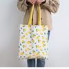 Cotton Linen Fabric Double-sided Dual-purpose Shoulder Bag Pocket Shopping Bag Women Canvas Bag
