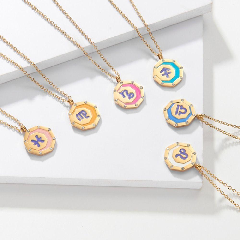 Цепи из титановой стали, 12 знаков зодиака, ожерелье с подвеской, корейский стиль, ювелирные изделия, модный дизайн