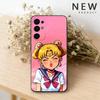 Чехол для телефона S-Sailor Anime Moon для Samsung S26,25,24,23,22,30,21,10,9,Ultra,Plus,Lite Черный Мягкий Чехол