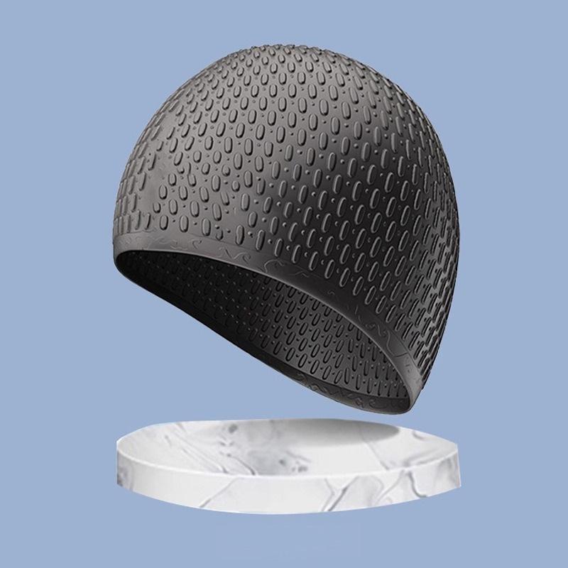 Silicone Water Drop Swimming Cap Adult Enlarged Bubble Swimming Cap Super Elastic Waterproof Ear Protection