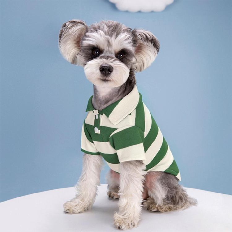 Dog Short Sleeved Shirt Casual PoloStriped T-Shirt Summer Clothing for Puppies