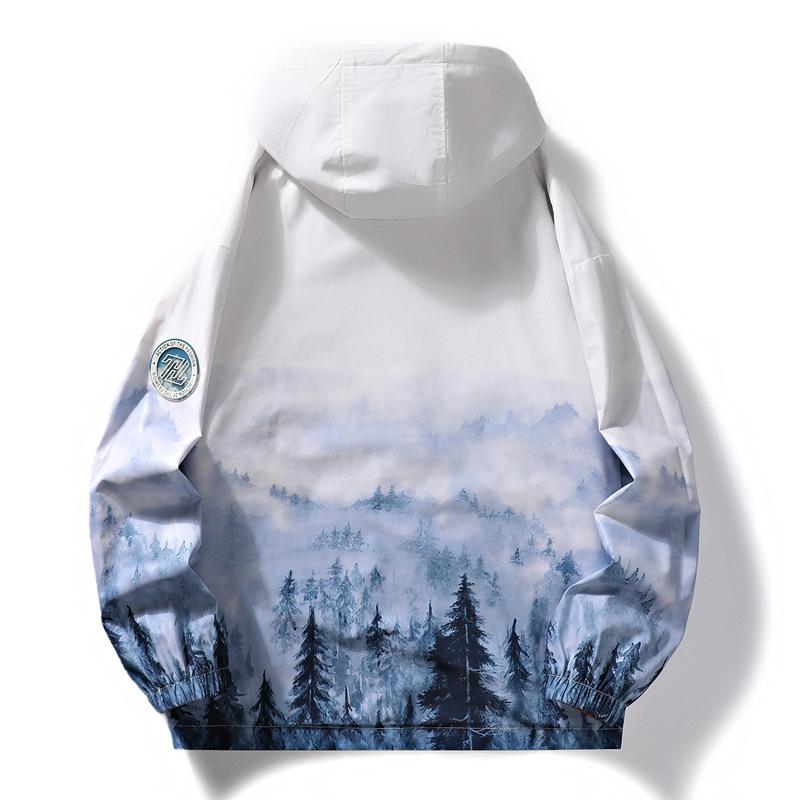 Двусторонняя куртка для осени и зимы, новая модная брендовая свободная куртка с японским узором и принтом, молодежная куртка