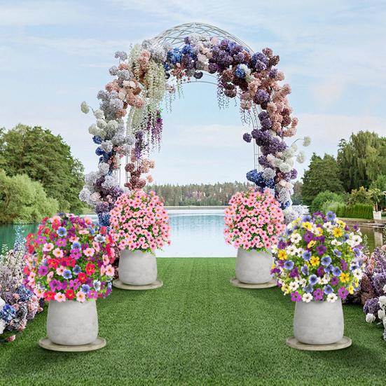 Искусственный фиолетовый топиарный шар, устойчивый к ультрафиолетовому излучению, фиолетовые цветы, искусственные вечнозеленые растения, цветы, кисть с шипом для земли для наружного внутреннего садового декора