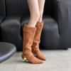 2025 Autumn New European and American Pointed Head Thin Heel Short Heel Temperament French Fashion Sexy and Thin Two Wear Women's Boots