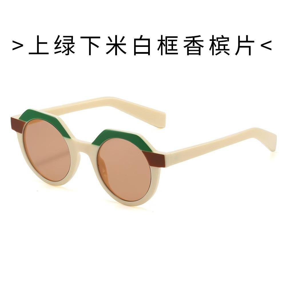 Personalized Color Matching Round Sunglasses Sunglasses Retro Trend Sunglasses Fashion High Sense